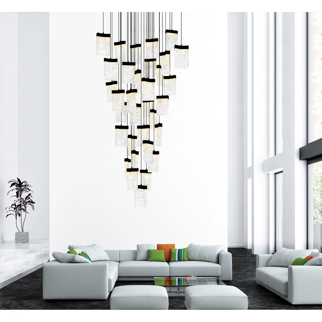 Integrated Led Black Chandelier