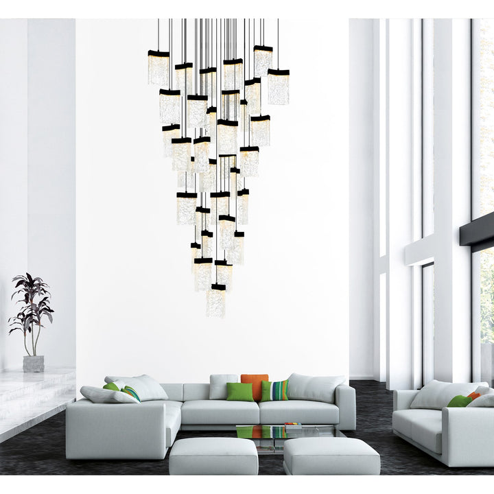 Integrated Led Black Chandelier