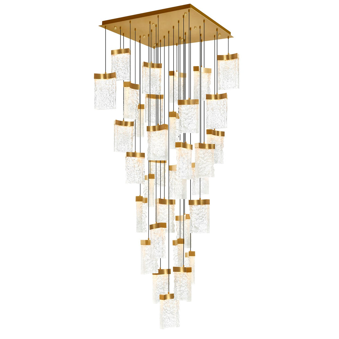 Integrated Led Brass Chandelier by CWI Lighting