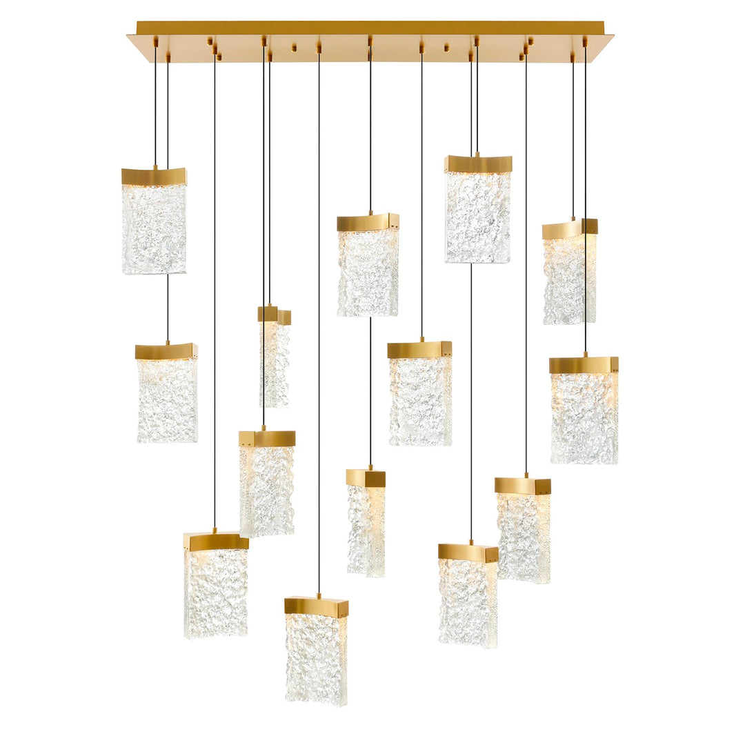 Integrated Led Brass Chandelier by CWI Lighting