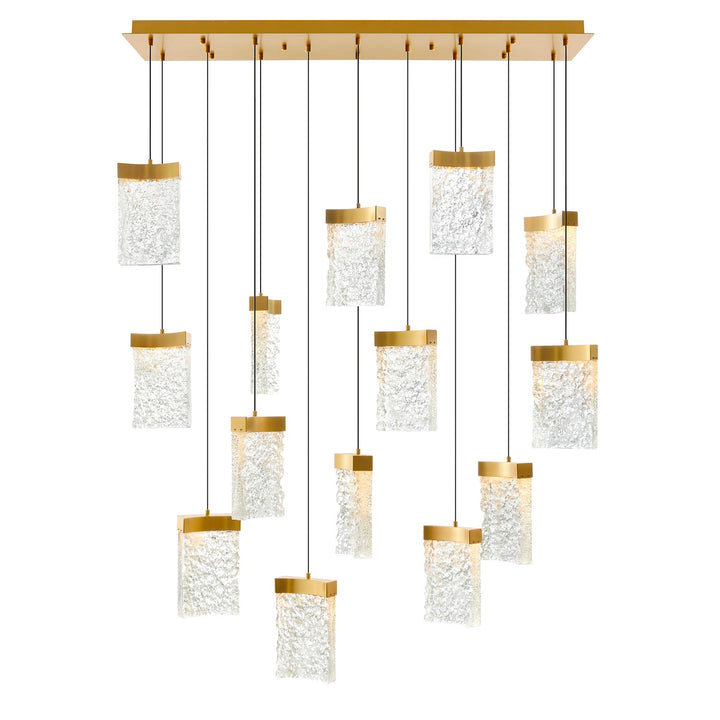 Integrated Led Brass Chandelier by CWI Lighting