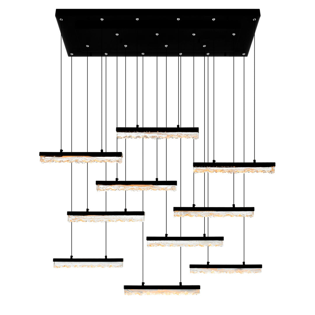 Integrated Led Black Chandelier by CWI Lighting