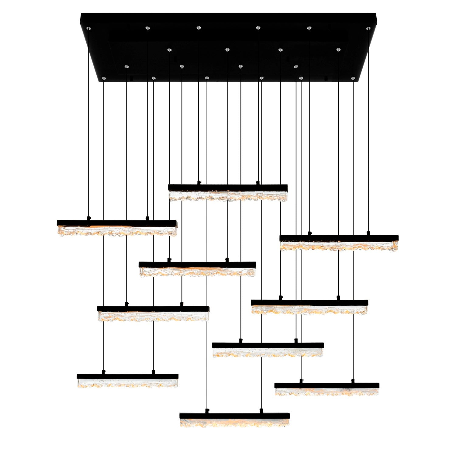 Integrated Led Black Chandelier by CWI Lighting