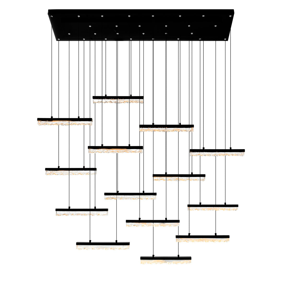Integrated Led Black Chandelier by CWI Lighting