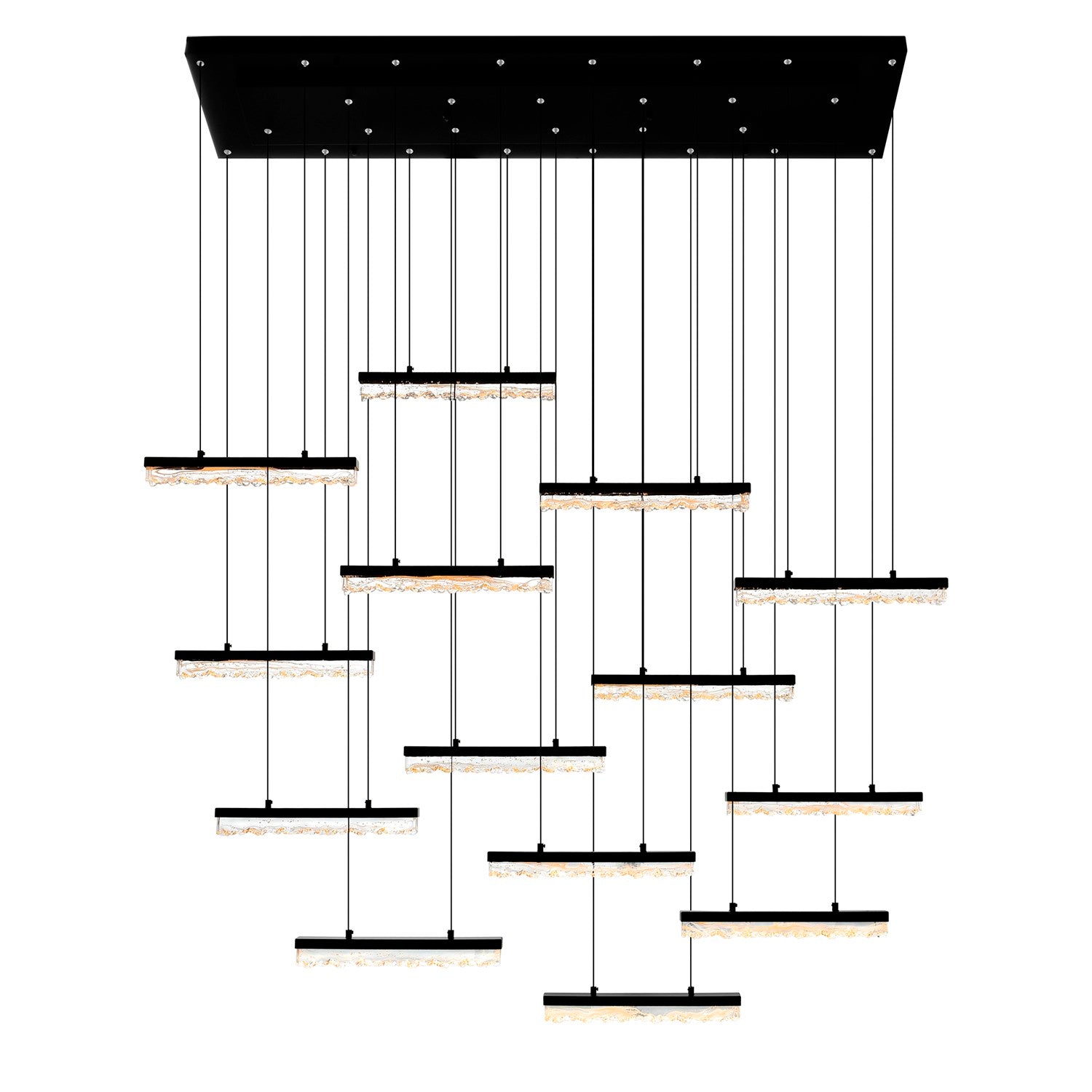 Integrated Led Black Chandelier by CWI Lighting