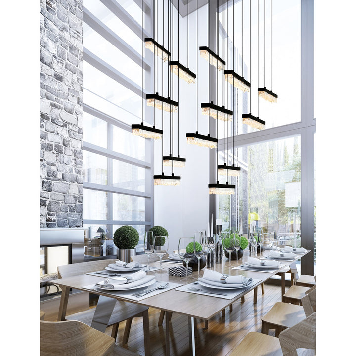 Integrated Led Black Chandelier