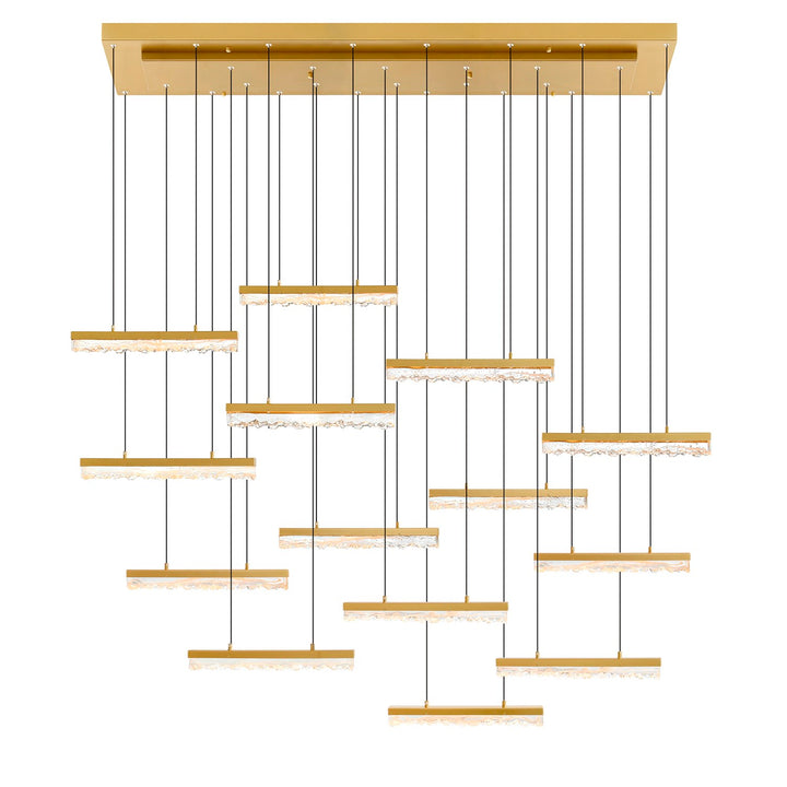 Integrated Led Brass Chandelier by CWI Lighting