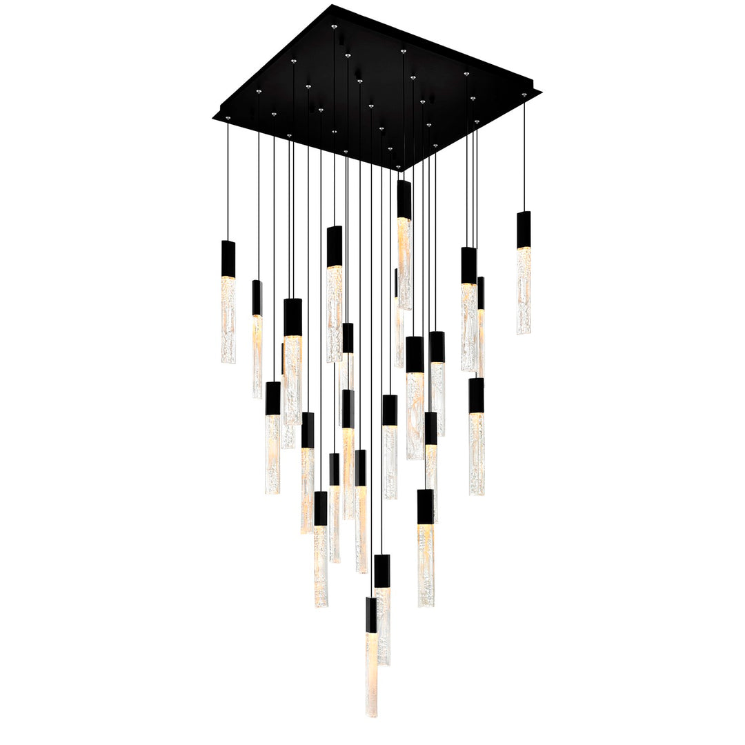 Integrated Led Black Chandelier by CWI Lighting