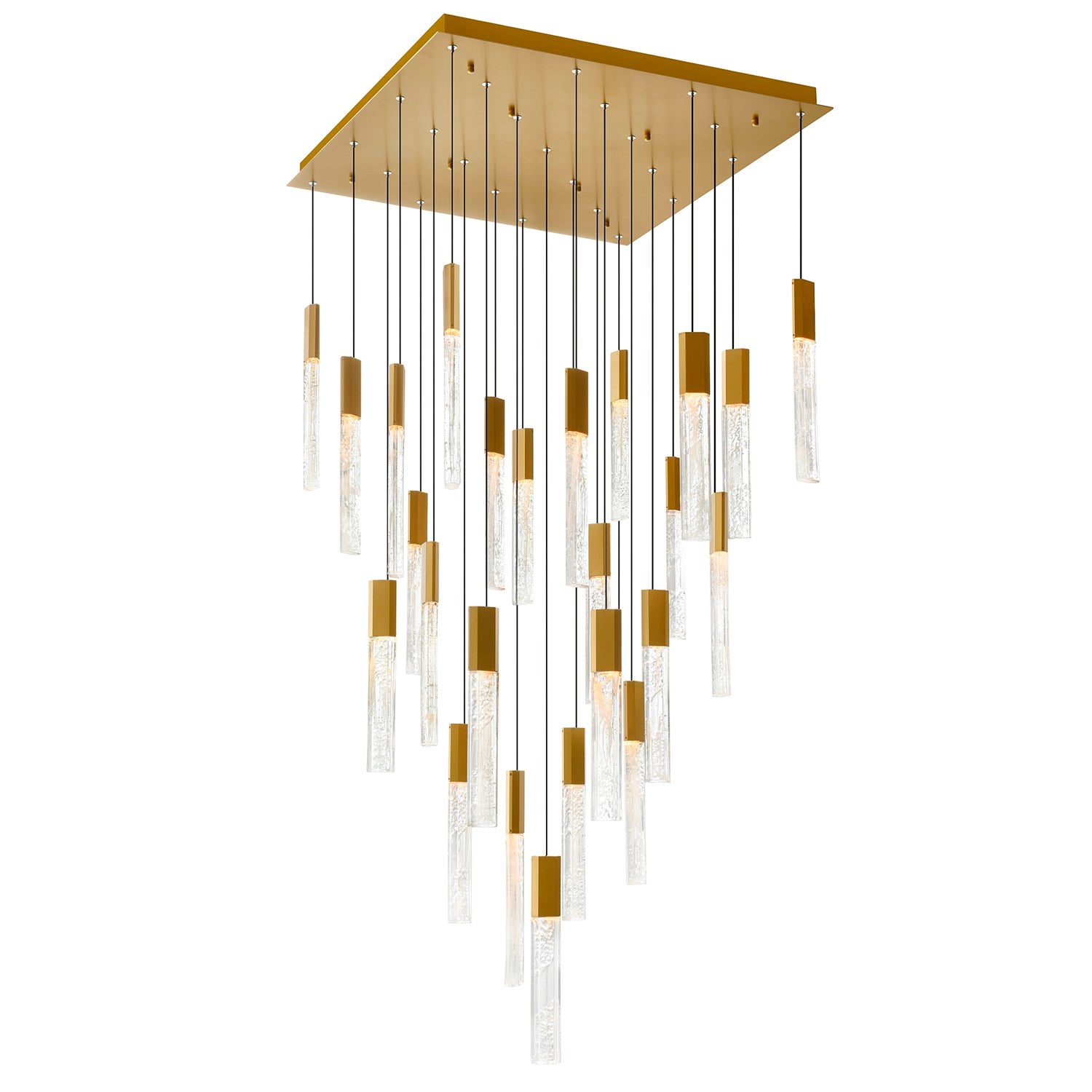 Integrated Led Brass Chandelier by CWI Lighting