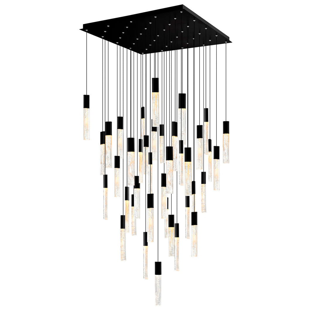 Integrated Led Black Chandelier by CWI Lighting