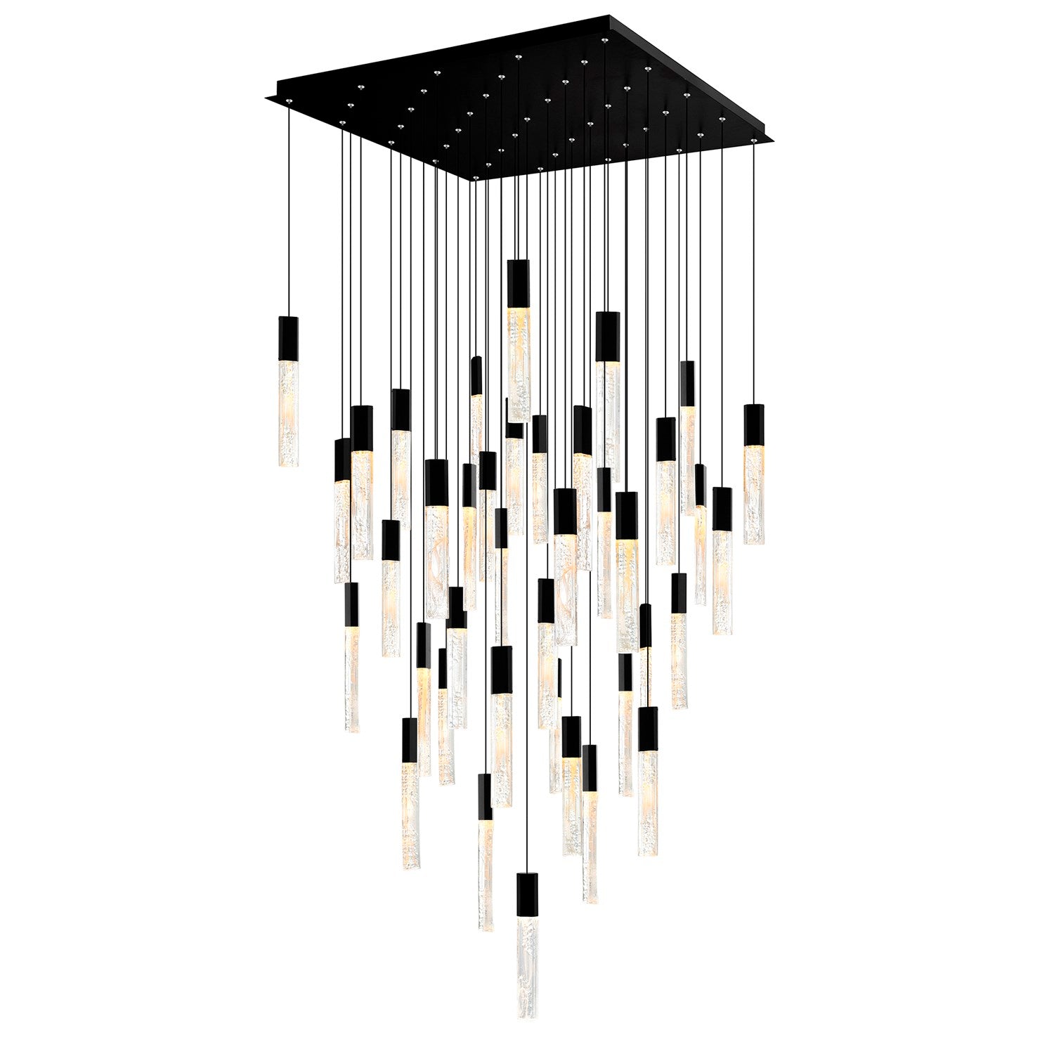 Integrated Led Black Chandelier by CWI Lighting