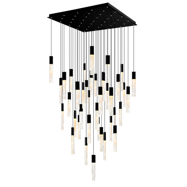 Integrated Led Black Chandelier by CWI Lighting