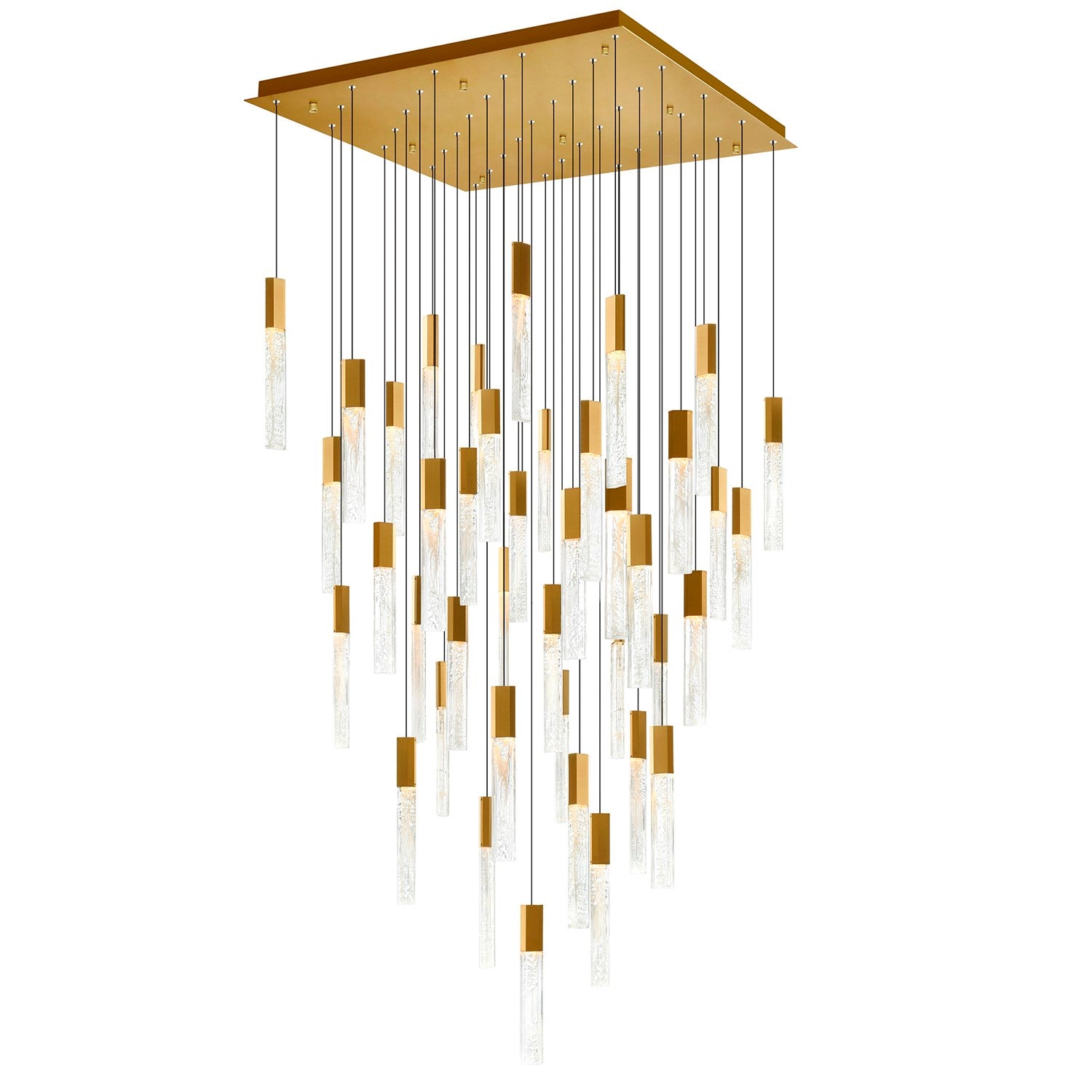 Integrated Led Brass Chandelier by CWI Lighting