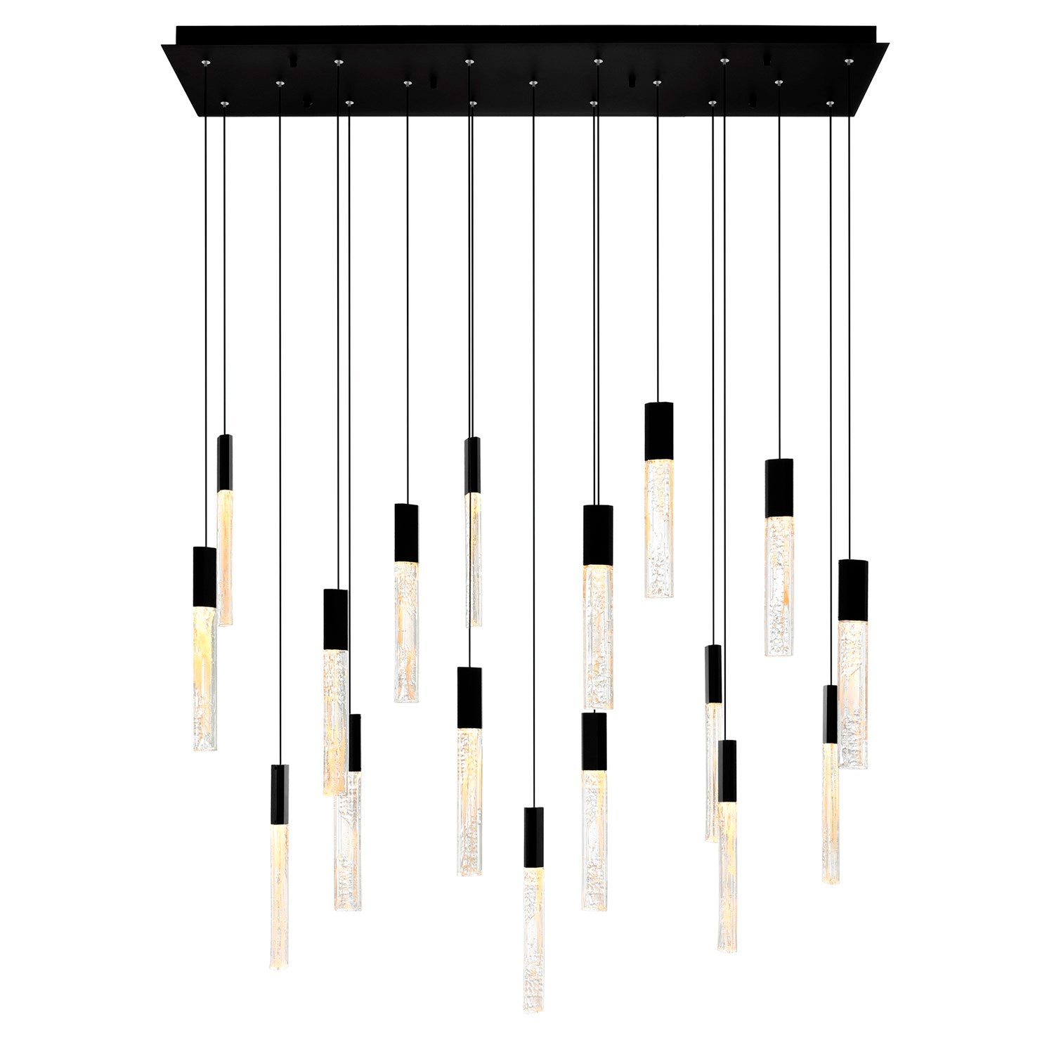 Integrated Led Black Chandelier by CWI Lighting