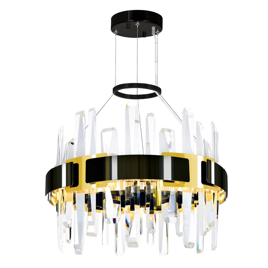 Led Integrated Pearl Black Chandelier by CWI Lighting