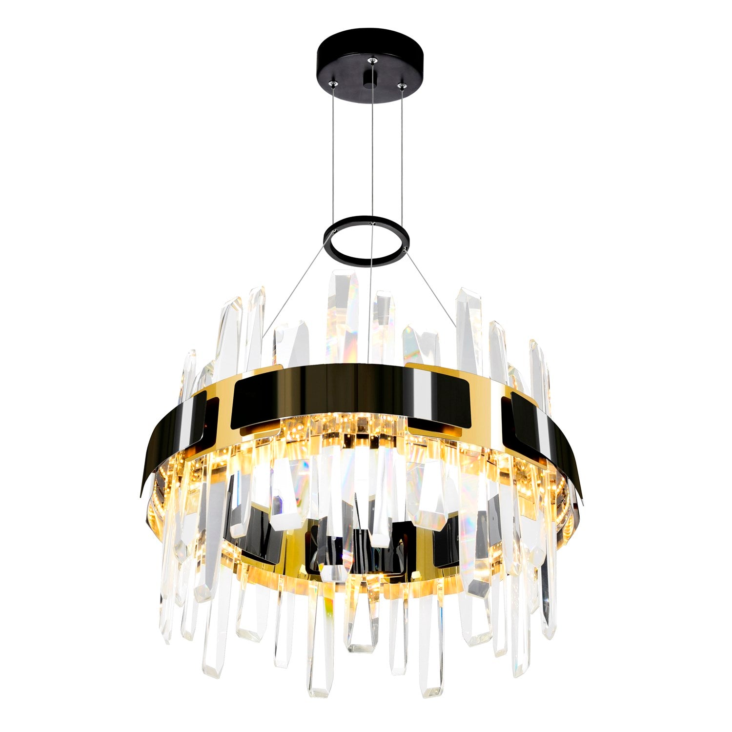 Led Integrated Pearl Black Chandelier