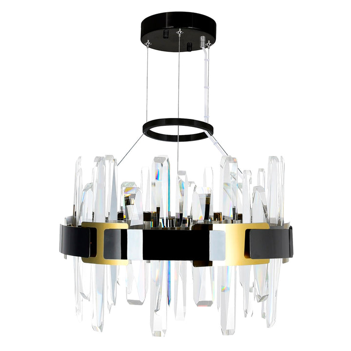 Led Integrated Pearl Black Chandelier