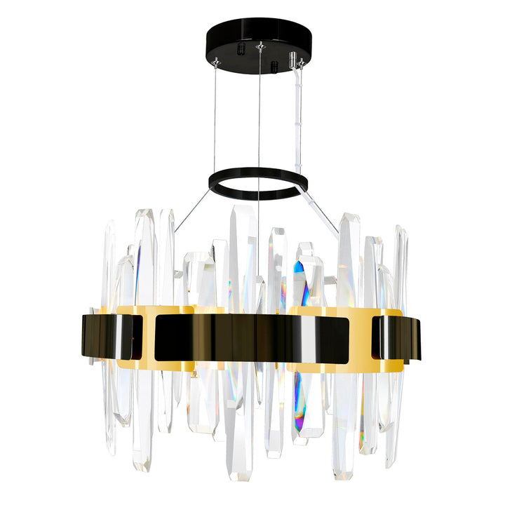 Led Integrated Pearl Black Chandelier