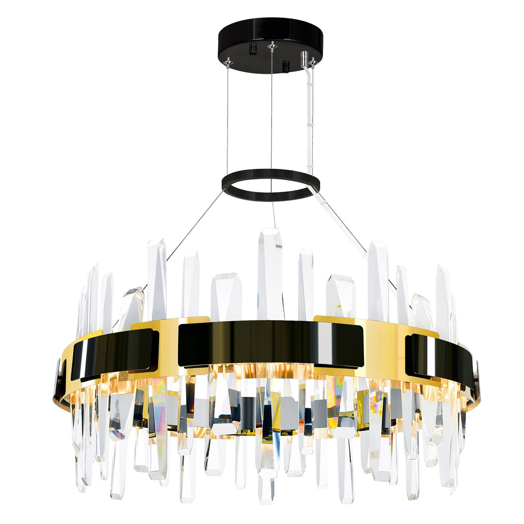 Led Integrated Pearl Black Chandelier by CWI Lighting