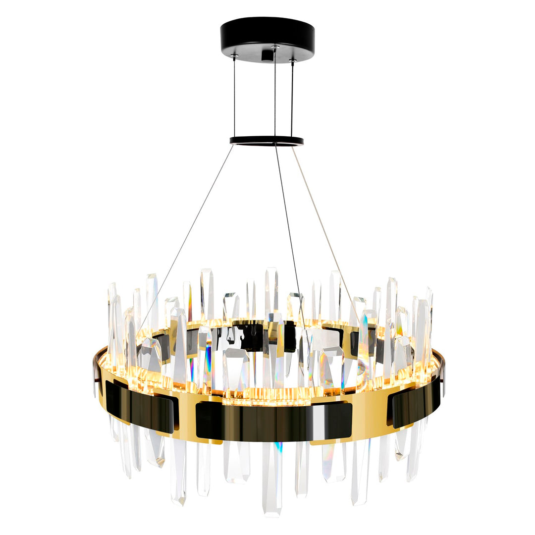 Led Integrated Pearl Black Chandelier