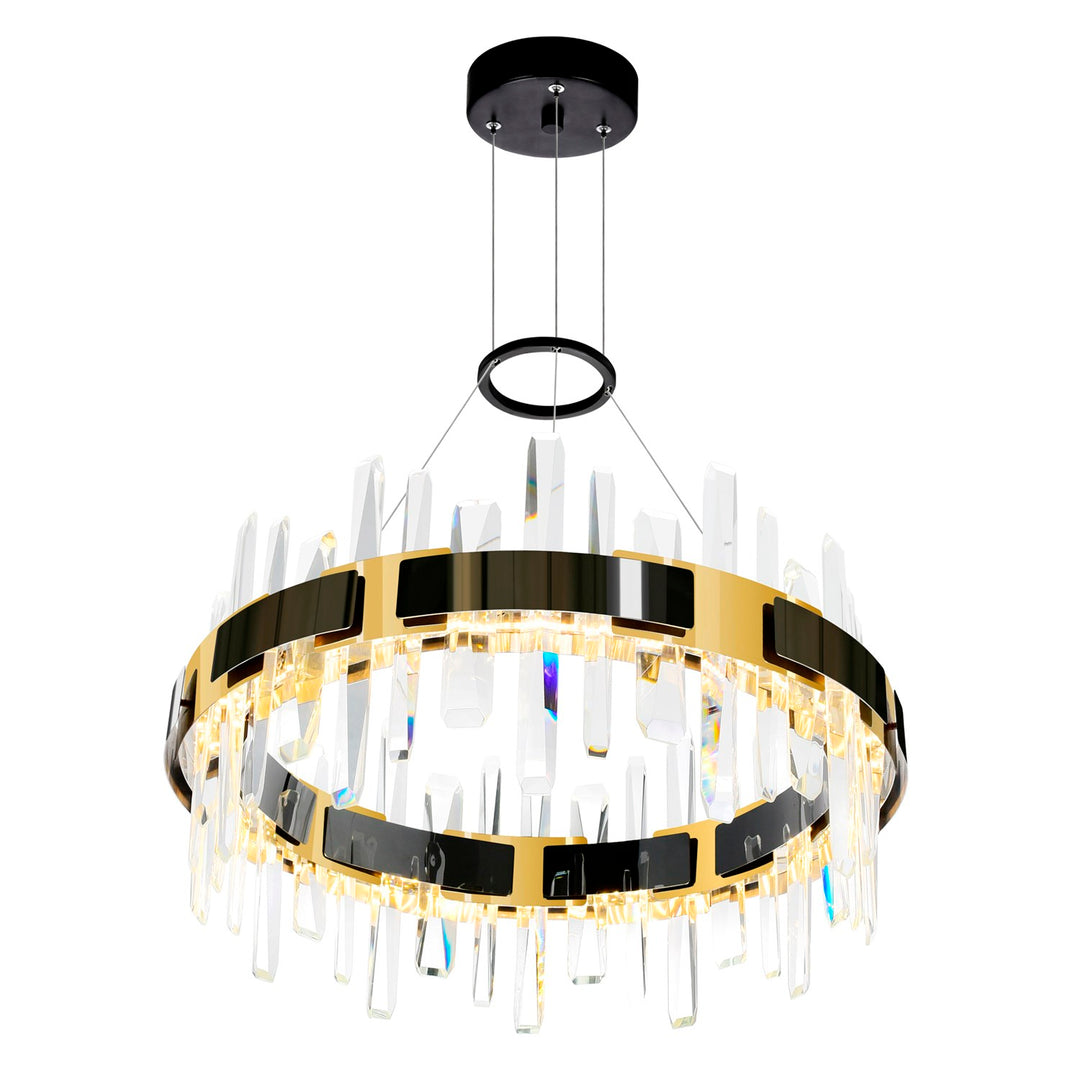 Led Integrated Pearl Black Chandelier
