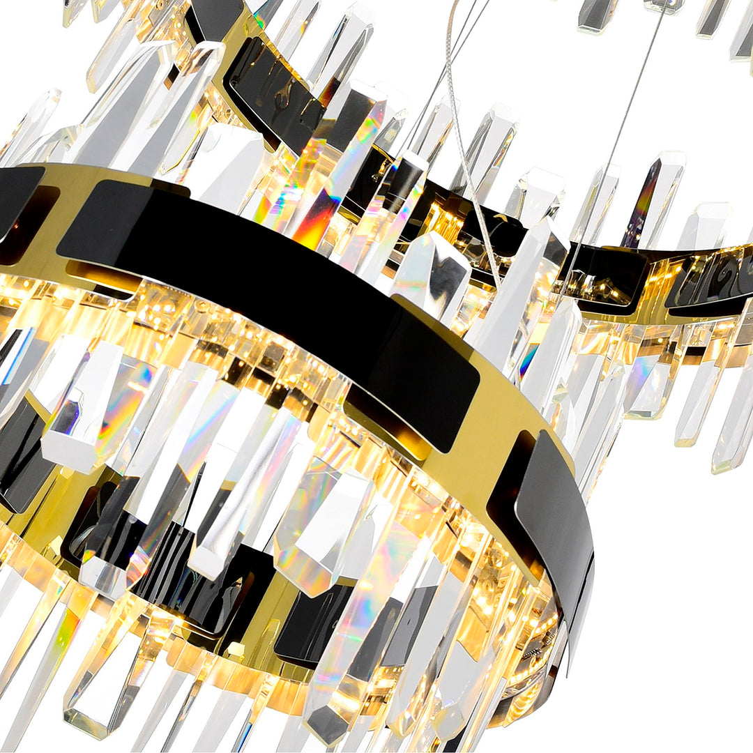 Led Integrated Pearl Black Chandelier