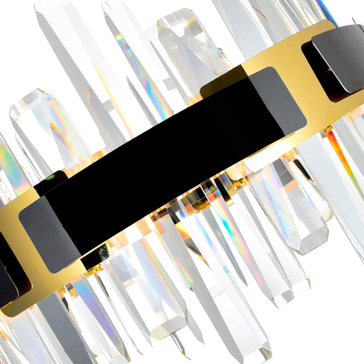 Led Integrated Pearl Black Chandelier
