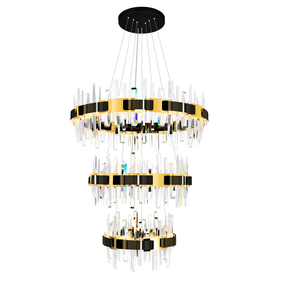 Led Integrated Pearl Black Chandelier