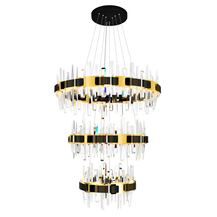 Led Integrated Pearl Black Chandelier