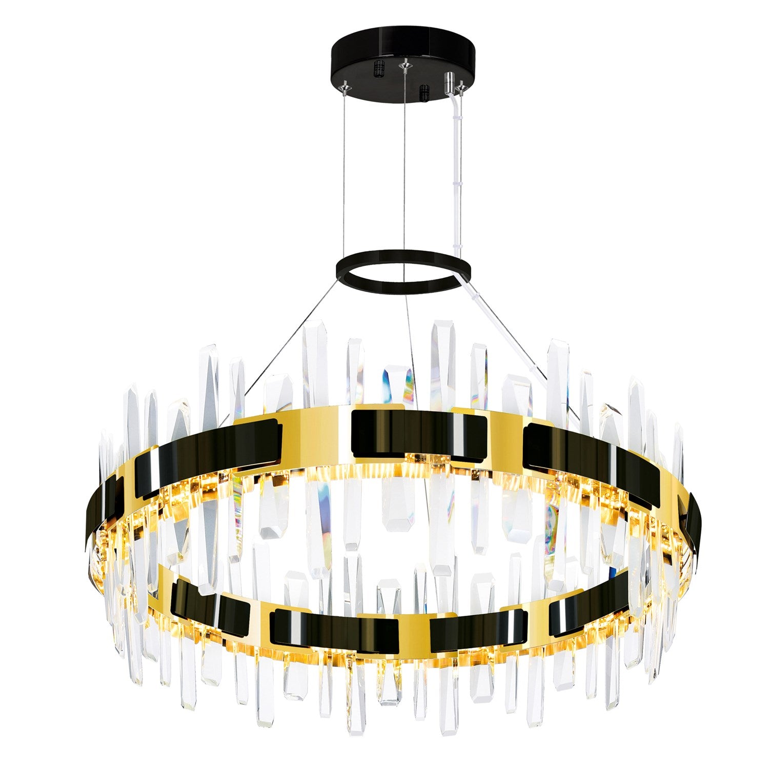 Led Integrated Pearl Black Chandelier by CWI Lighting