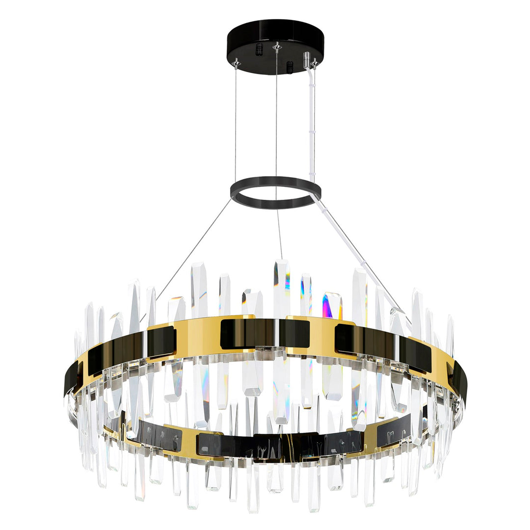 Led Integrated Pearl Black Chandelier