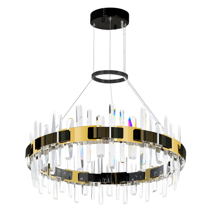 Led Integrated Pearl Black Chandelier