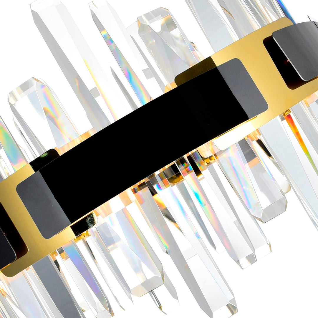 Led Integrated Pearl Black Chandelier