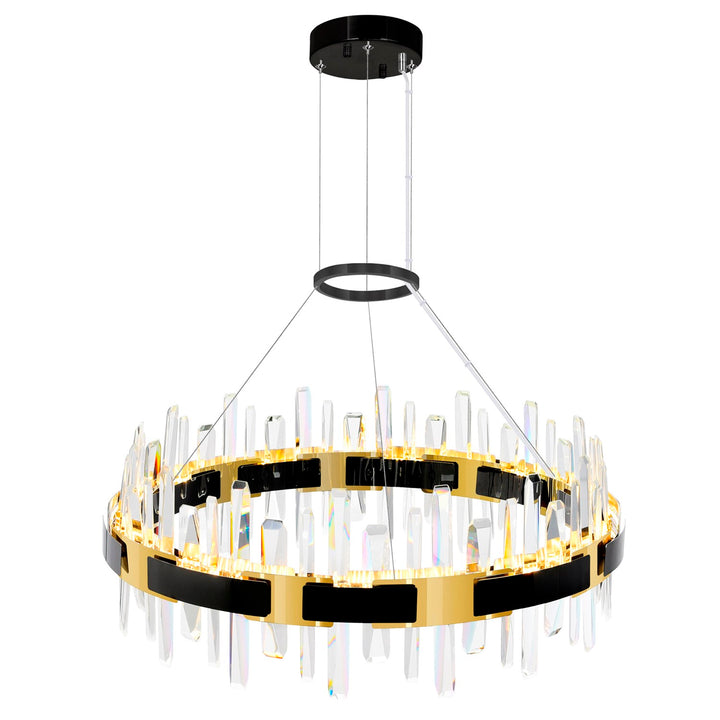 Led Integrated Pearl Black Chandelier