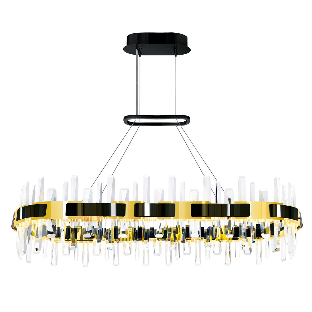 Led Integrated Pearl Black Chandelier by CWI Lighting