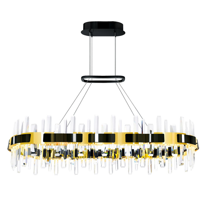 Led Integrated Pearl Black Chandelier by CWI Lighting
