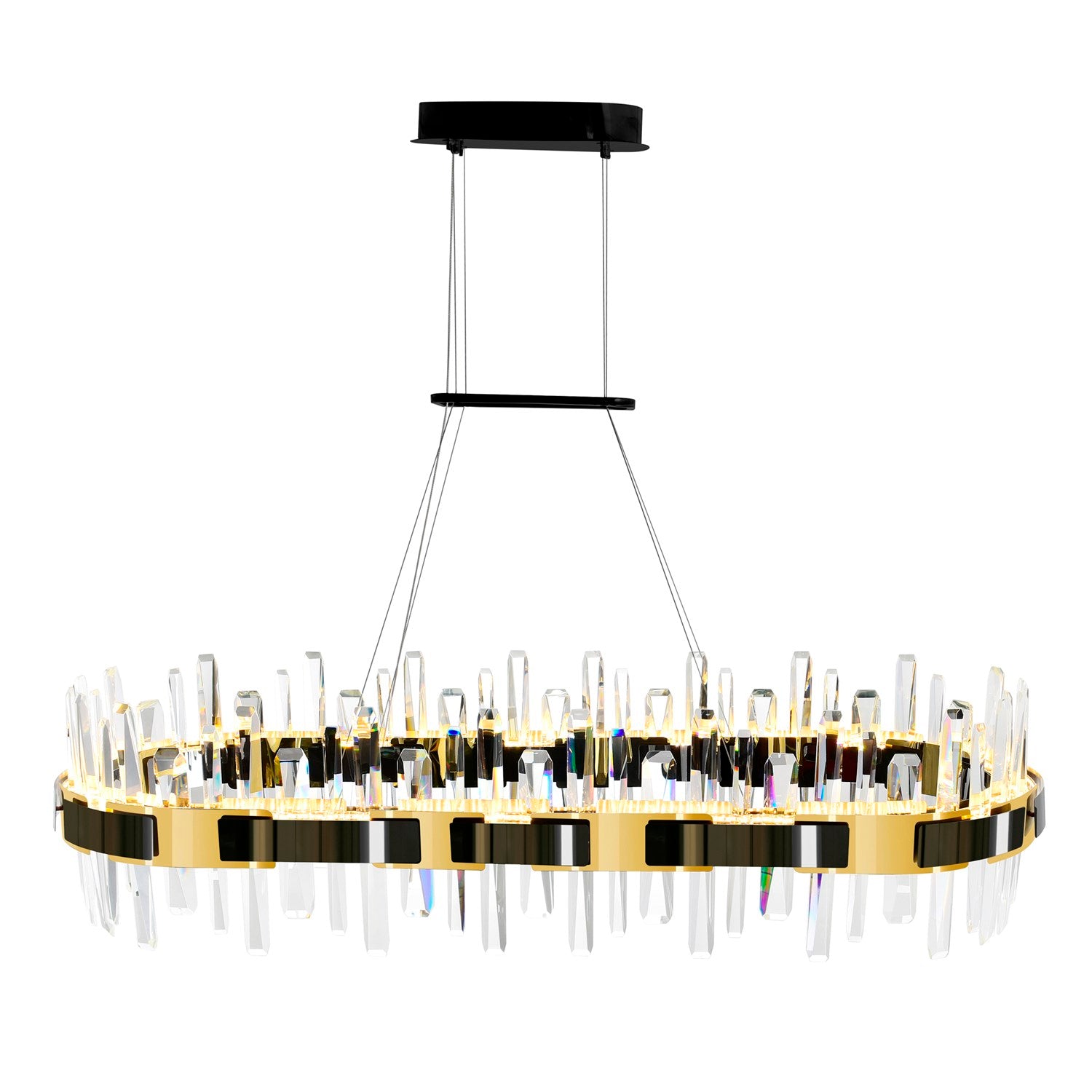 Led Integrated Pearl Black Chandelier
