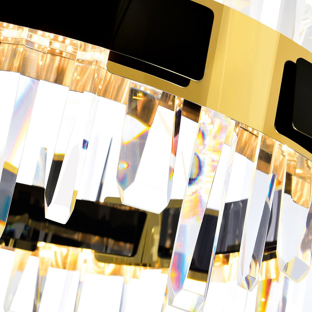 Led Integrated Pearl Black Chandelier