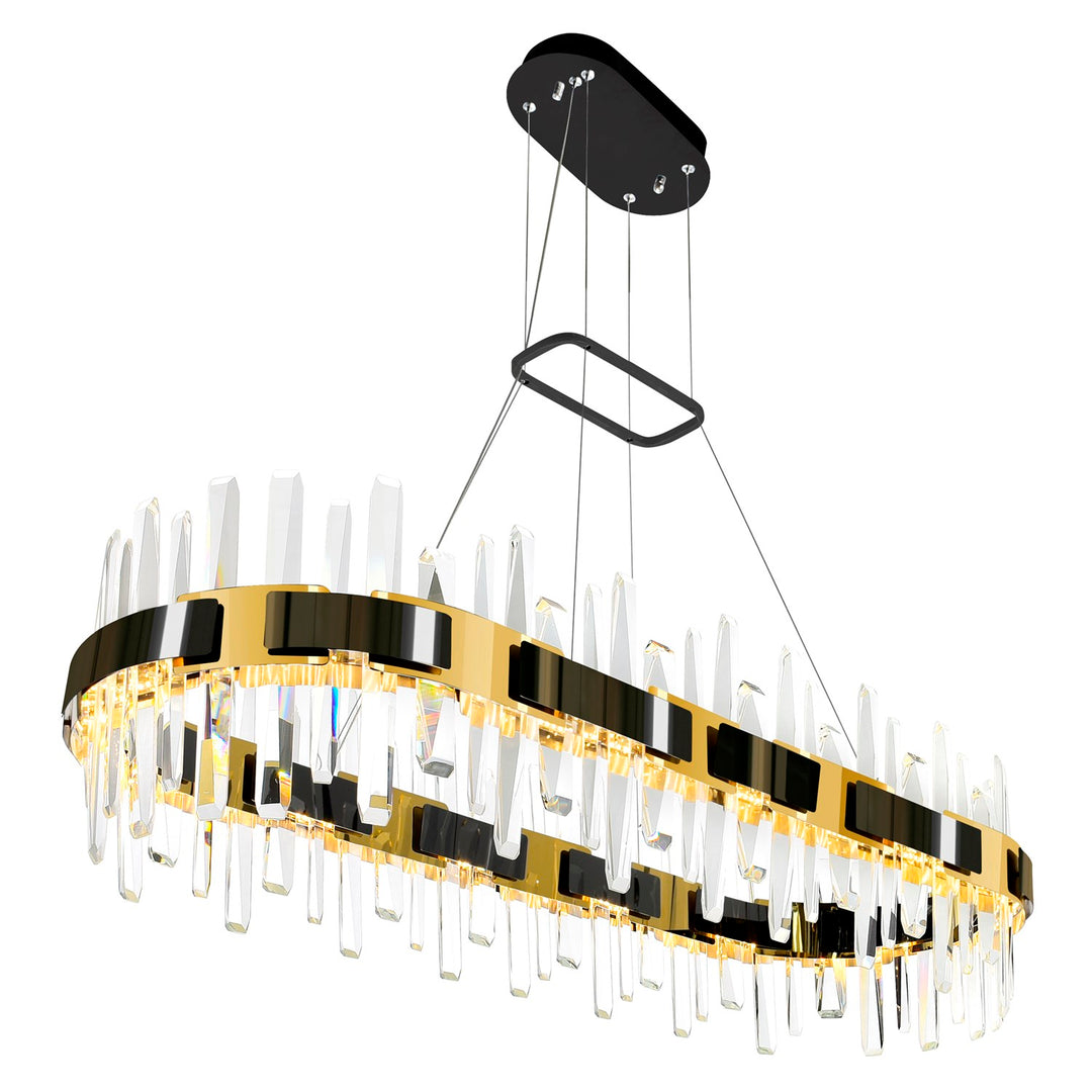 Led Integrated Pearl Black Chandelier