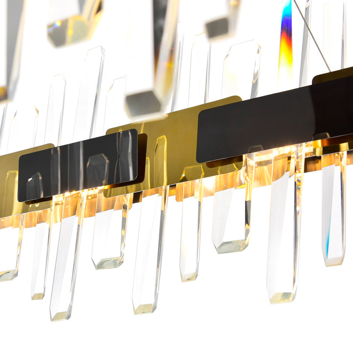 Led Integrated Pearl Black Chandelier