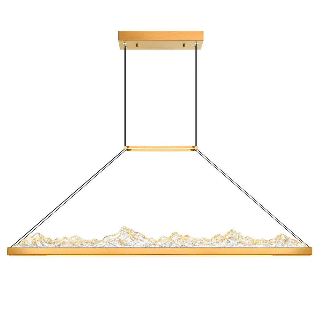 Integrated Led Brass Chandelier by CWI Lighting