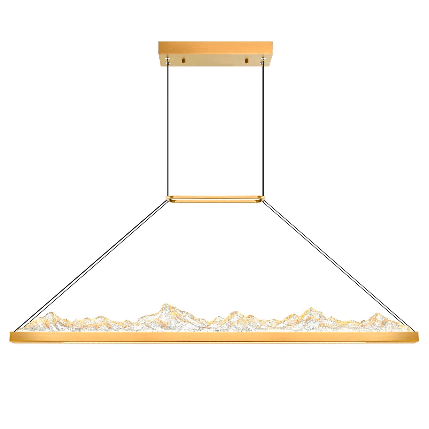 Integrated Led Brass Chandelier by CWI Lighting