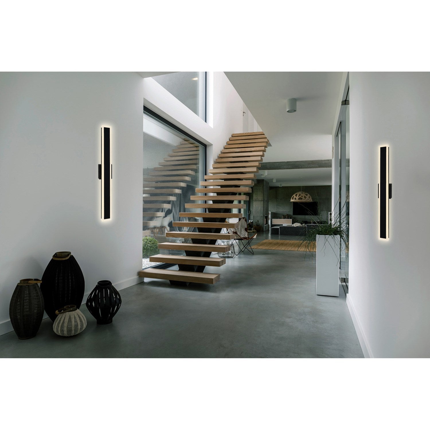Led Integrated Black Outdoor Wall Light