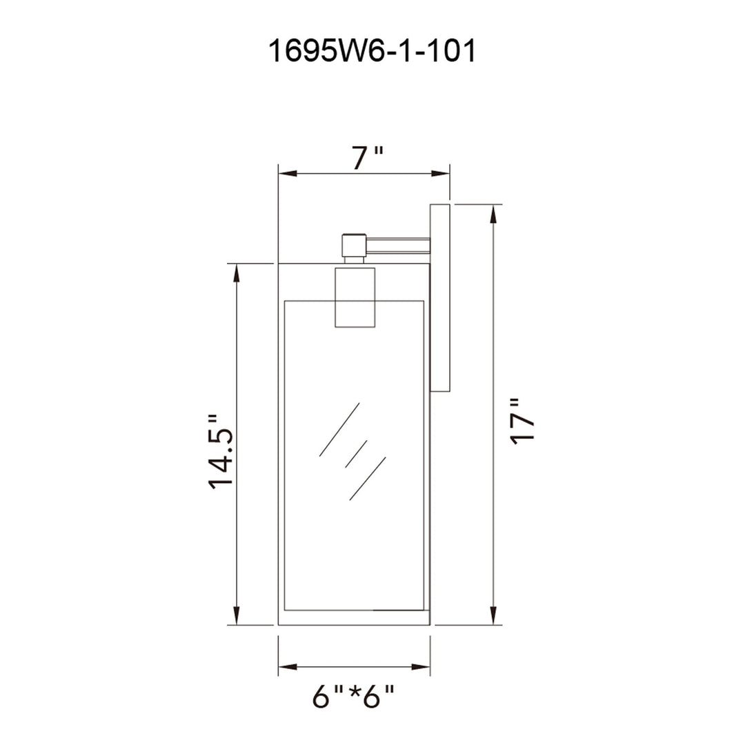 1 Light Black Outdoor Wall Light