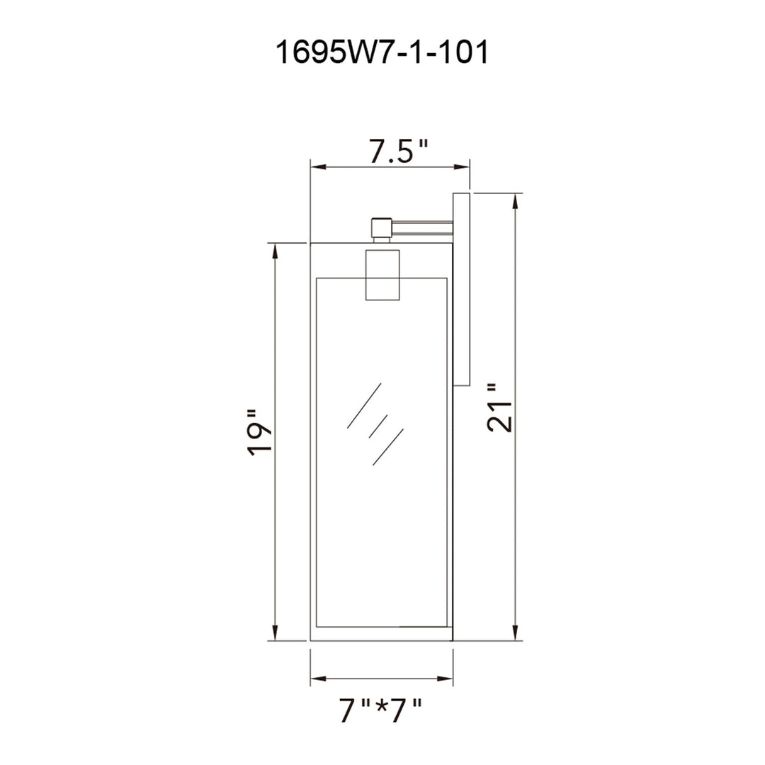 1 Light Black Outdoor Wall Light