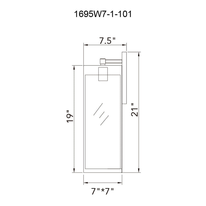 1 Light Black Outdoor Wall Light
