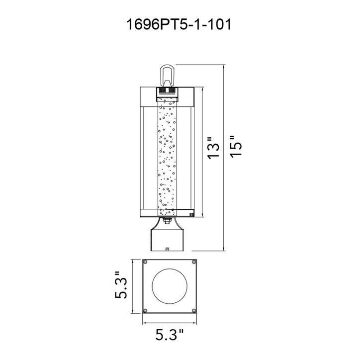 Led Integrated Black Outdoor Lantern Head