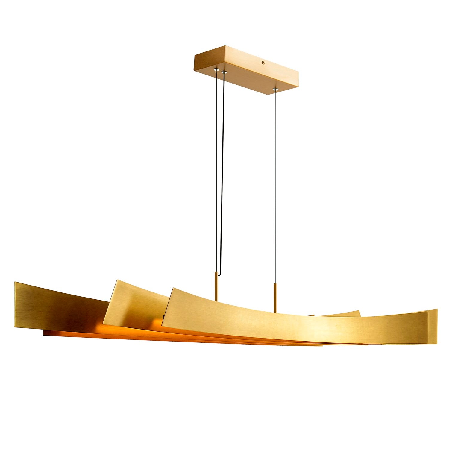 Integrated Led Brass Chandelier by CWI Lighting
