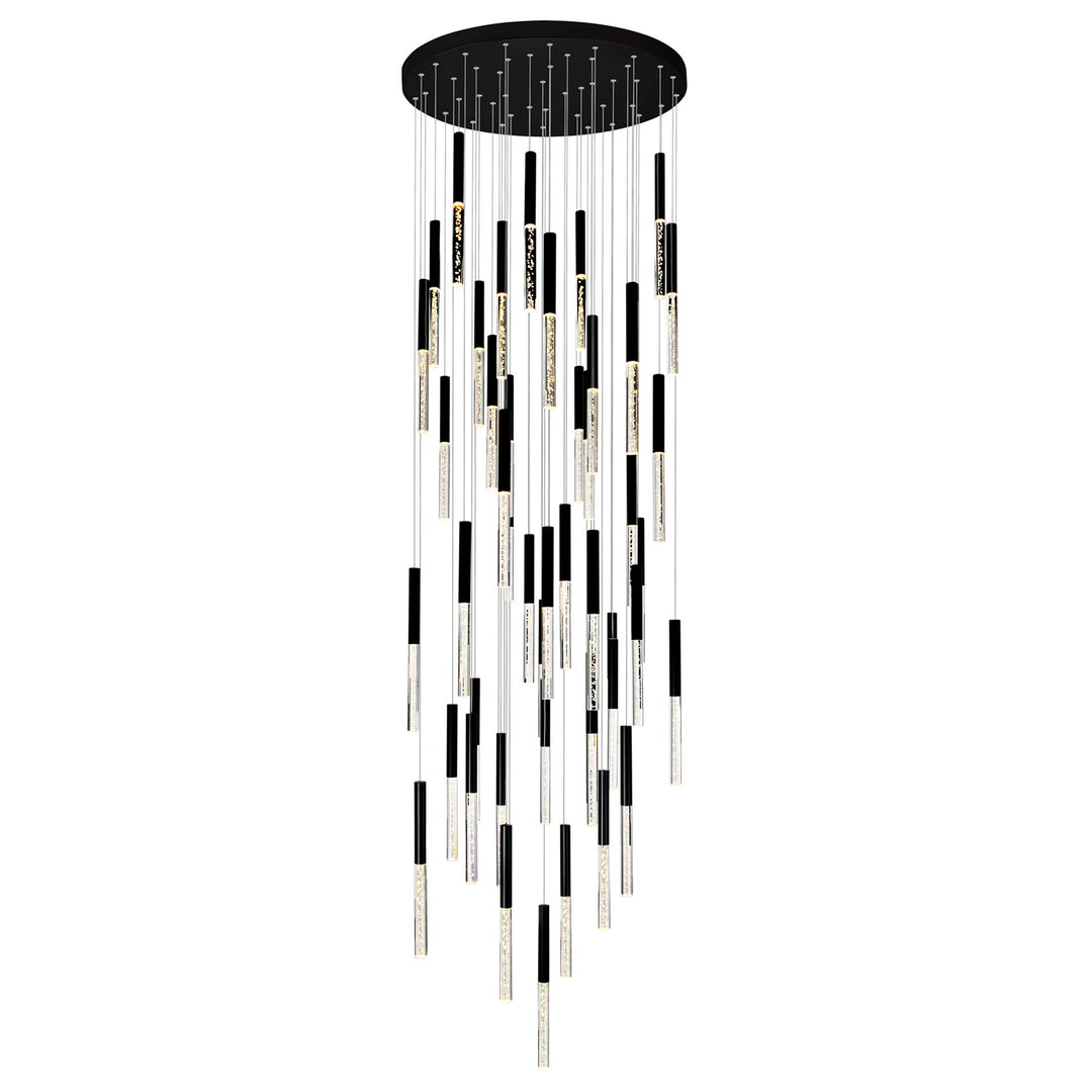 Led Integrated Chandelier With Black Finish by CWI Lighting