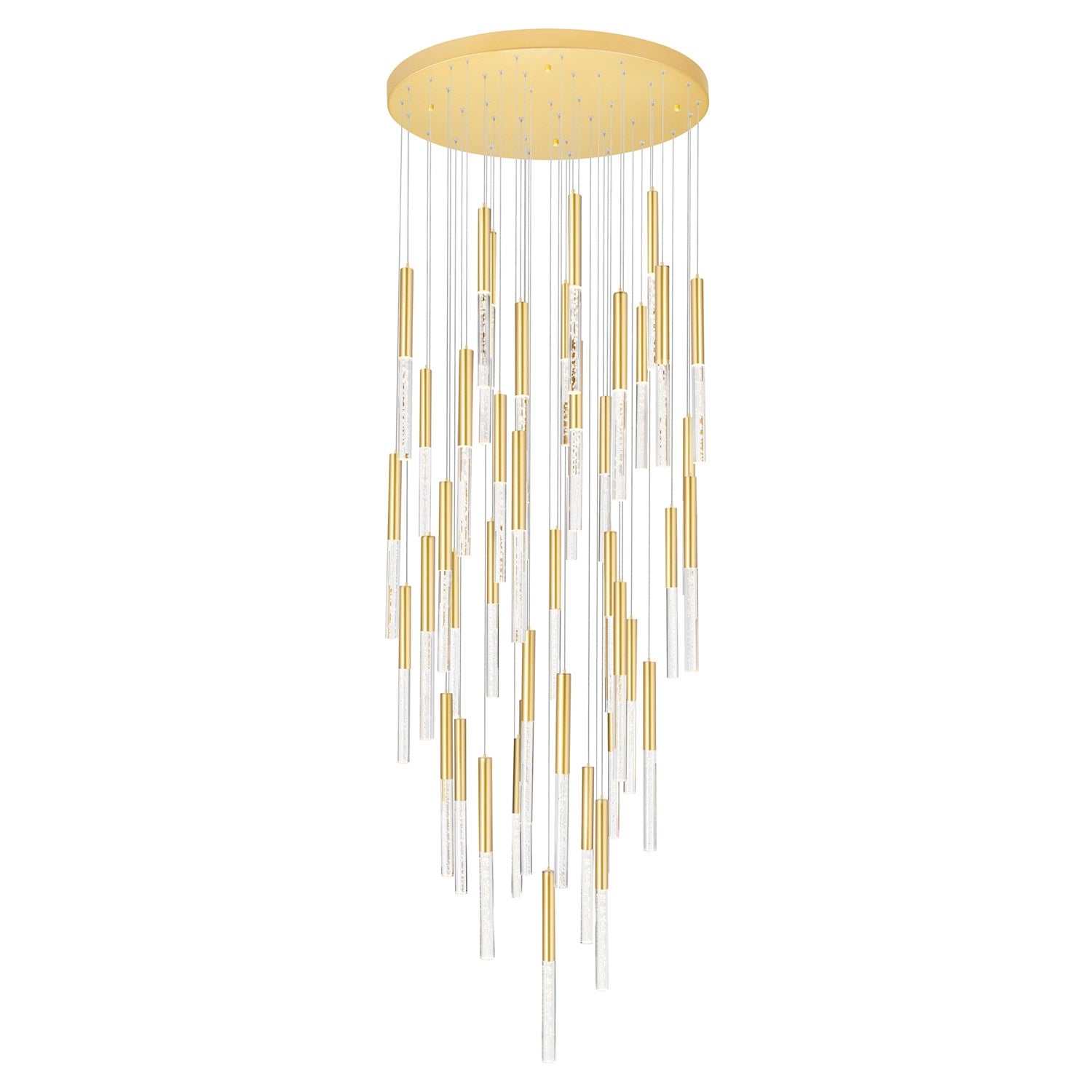 Led Integrated Chandelier With Satin Gold Finish by CWI Lighting